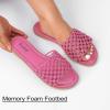 image:imageRuiee Wide Width Sandals for Women Summer Slide Sandal Casual Wide Feet Flat Slides Comfort Braided Slip on Sandals Beach Shoes for WomenPink Pu 774