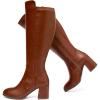 image:imageRuiee Womens Extra Wide Calf Knee High Boots True Wide Width Chunky Heeled Boot Comfortable Plus Size Tall Long Gogo Boots for WomenBrown Pu 370