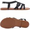 image:imageRuiee Wide Width Sandals for Women Summer Casual Braided Wide Feet Flat Slides Sandal Comfort Slip on Sandals Open Toe Beach Shoes for WomenBlack Pu 8010