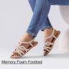 image:imageRuiee Wide Width Sandals for Women Summer Casual Braided Wide Feet Flat Slides Sandal Comfort Slip on Sandals Open Toe Beach Shoes for WomenNude Pu 8010
