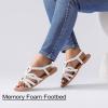 image:imageRuiee Wide Width Sandals for Women Summer Casual Braided Wide Feet Flat Slides Sandal Comfort Slip on Sandals Open Toe Beach Shoes for WomenWhite Pu 8010