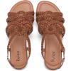image:imageRuiee Wide Width Sandals for Women Summer Casual Braided Wide Feet Flat Slides Sandal Comfort Slip on Sandals Open Toe Beach Shoes for WomenTan Pu 8010