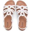 image:imageRuiee Wide Width Sandals for Women Summer Casual Braided Wide Feet Flat Slides Sandal Comfort Slip on Sandals Open Toe Beach Shoes for WomenWhite Pu 8010