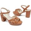 image:imageRuiee Womens Platform Heels Chunky Heeled Sandals Ankle Strappy Round Open Toe Dressy Shoes Wedding Party High Pump Heels for WomenTan 086