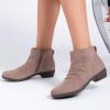 image:imageRuiee Ankle Boots for Women Chunky Heeled Booties Fashion Comfort Round Close Toe Low Mid Heel Winter Fall Ladies Short BootsBeige Mf 981