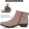 image:imageRuiee Ankle Boots for Women Chunky Heeled Booties Fashion Comfort Round Close Toe Low Mid Heel Winter Fall Ladies Short BootsBeige Mf 981
