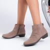 image:imageRuiee Ankle Boots for Women Chunky Heeled Booties Fashion Comfort Round Close Toe Low Mid Heel Winter Fall Ladies Short BootsBeige Mf 981