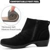 image:imageRuiee Ankle Boots for Women Chunky Heeled Booties Fashion Comfort Round Close Toe Low Mid Heel Winter Fall Ladies Short BootsBlack Mf 981