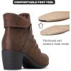 image:imageRuiee Ankle Boots for Women Chunky Heeled Booties Fashion Comfort Round Close Toe Low Mid Heel Winter Fall Ladies Short BootsBrown Bmf 303