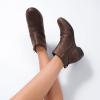 image:imageRuiee Ankle Boots for Women Chunky Heeled Booties Fashion Comfort Round Close Toe Low Mid Heel Winter Fall Ladies Short BootsBrown Bmf 981