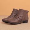 image:imageRuiee Ankle Boots for Women Chunky Heeled Booties Fashion Comfort Round Close Toe Low Mid Heel Winter Fall Ladies Short BootsBrown Bmf 981