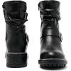image:imageRuiee Ankle Boots for Women Combat Boots Low Heel Short Booties Round Toe Side Zipper Womens BootsBlack Pu 303