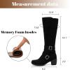 image:imageRuiee Knee High Boots for Women Chunky Heel Casual Comfort Pointed Toe Boot Womens Fashion Fall Winter KneeHigh BootsBlack Mf 304