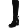 image:imageRuiee Knee High Boots for Women Chunky Heel Casual Comfort Pointed Toe Boot Womens Fashion Fall Winter KneeHigh BootsBlack Mf 304