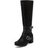 image:imageRuiee Knee High Boots for Women Chunky Heel Casual Comfort Pointed Toe Boot Womens Fashion Fall Winter KneeHigh BootsBlack Zpu 304