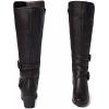 image:imageRuiee Knee High Boots for Women Chunky Heel Casual Comfort Pointed Toe Boot Womens Fashion Fall Winter KneeHigh BootsBrown Pu 303