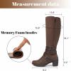 image:imageRuiee Knee High Boots for Women Chunky Heel Casual Comfort Pointed Toe Boot Womens Fashion Fall Winter KneeHigh BootsBrown Zpu 304