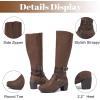 image:imageRuiee Knee High Boots for Women Chunky Heel Casual Comfort Pointed Toe Boot Womens Fashion Fall Winter KneeHigh BootsBrown Zpu 304
