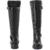 image:imageRuiee Knee High Boots for Women Classic Comfort Riding Combat Boot Round Toe Side Zipper Long Tall Fall Winter Womens BootsBlack Pu 267