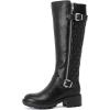 image:imageRuiee Knee High Boots for Women Classic Comfort Riding Combat Boot Round Toe Side Zipper Long Tall Fall Winter Womens BootsBlack Pu 267