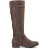image:imageRuiee Knee High Boots for Women Classic Comfort Riding Combat Boot Round Toe Side Zipper Long Tall Fall Winter Womens BootsBrown Pu 305