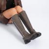 image:imageRuiee Knee High Boots for Women Classic Comfort Riding Combat Boot Round Toe Side Zipper Long Tall Fall Winter Womens BootsGray Pu 267