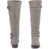 image:imageRuiee Knee High Boots for Women Classic Comfort Riding Combat Boot Round Toe Side Zipper Long Tall Fall Winter Womens BootsGrey Pu 305