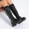 image:imageRuiee Knee High Boots for Women Comfort Low Heeled Tall Long Boot Round Toe Fall Winter Flat Riding Combat Womens BootsBlack Lpu 964 New