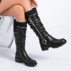 image:imageRuiee Knee High Boots for Women Comfort Low Heeled Tall Long Boot Round Toe Fall Winter Flat Riding Combat Womens BootsBlack Lpu 964 New