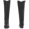 image:imageRuiee Knee High Boots for Women Comfort Stylish Casual Round Toe Tall Riding Combat Boot Classic Fashion Fall Winter KneeHigh Flat BootsBlack Pu 909