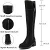 image:imageRuiee Knee High Boots for Women Comfort Stylish Casual Round Toe Tall Riding Combat Boot Classic Fashion Fall Winter KneeHigh Flat BootsBlack Pu 979