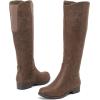 image:imageRuiee Knee High Boots for Women Comfort Stylish Casual Round Toe Tall Riding Combat Boot Classic Fashion Fall Winter KneeHigh Flat BootsBrown Bmf 909