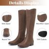 image:imageRuiee Knee High Boots for Women Comfort Stylish Casual Round Toe Tall Riding Combat Boot Classic Fashion Fall Winter KneeHigh Flat BootsBrown Bmf 909