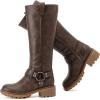image:imageRuiee Knee High Boots for Women Comfort Stylish Casual Round Toe Tall Riding Combat Boot Classic Fashion Fall Winter KneeHigh Flat BootsBrown Pu 972