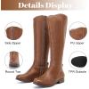 image:imageRuiee Knee High Boots for Women Comfort Stylish Casual Round Toe Tall Riding Combat Boot Classic Fashion Fall Winter KneeHigh Flat BootsTaupe Zpu 909