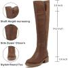 image:imageRuiee Knee High Boots for Women Comfort Stylish Casual Round Toe Tall Riding Combat Boot Classic Fashion Fall Winter KneeHigh Flat BootsTp Pu 979