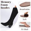 image:imageRuiee Knee High Boots for Women Slouchy Chunky Heel Long Boots Pointed Toe Comfort and Fashion Fall Winter Woman BootBlack Mf 971