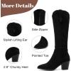 image:imageRuiee Knee High Boots for Women Slouchy Chunky Heel Long Boots Pointed Toe Comfort and Fashion Fall Winter Woman BootBlack Mf 971