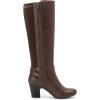 image:imageRuiee Knee High Boots for Women Slouchy Chunky Heel Long Boots Pointed Toe Comfort and Fashion Fall Winter Woman BootBrown Pu 312