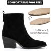 image:imageRuiee Womens Ankle Boots Low Chunky Heeled Booties Casual Comfortable Fall Winter Pointed Closed Toe Short Boots for WomenBlack Mf 970