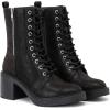 image:imageRuiee Womens Ankle Boots Low Chunky Heeled Booties Casual Comfortable Fall Winter Pointed Closed Toe Short Boots for WomenBlack Pu 980