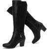 image:imageRuiee Knee High Boots for Women Slouchy Chunky Heel Long Boots Pointed Toe Comfort and Fashion Fall Winter Woman BootBlack Pu 312