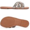 image:imageWide Width Sandals for Women Fashion Slide Sandal Diamond Sparkly Bling Casual Dressy Flat Slides Comfort Bride Wedding Summer Slip on Wide Feet Womens SandalsGold Pu 776