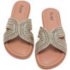 image:imageWide Width Sandals for Women Fashion Slide Sandal Diamond Sparkly Bling Casual Dressy Flat Slides Comfort Bride Wedding Summer Slip on Wide Feet Womens SandalsGold Pu 778