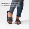 image:imageWide Width Sandals for Women Summer Slide Sandal Casual Wide Feet Flat Slides Comfort Braided Slip on Sandals Beach Shoes for WomenBlack Pu 774