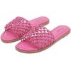 image:imageWide Width Sandals for Women Summer Slide Sandal Casual Wide Feet Flat Slides Comfort Braided Slip on Sandals Beach Shoes for WomenPink Pu 774
