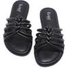 image:imageWide Width Sandals for Women Summer Slide Sandals Casual Wide Feet Slides Comfort Strap Slip on Sandals Open Toe Beach Womens SandalBlack Pu 8006
