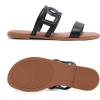 image:imageWide Width Sandals for Women Summer Slide Sandals Casual Wide Feet Slides Comfort Strap Slip on Sandals Open Toe Beach Womens SandalBlack Pu 8007