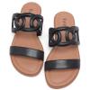 image:imageWide Width Sandals for Women Summer Slide Sandals Casual Wide Feet Slides Comfort Strap Slip on Sandals Open Toe Beach Womens SandalBlack Pu 8007