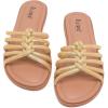 image:imageWide Width Sandals for Women Summer Slide Sandals Casual Wide Feet Slides Comfort Strap Slip on Sandals Open Toe Beach Womens SandalGold Pu 8006